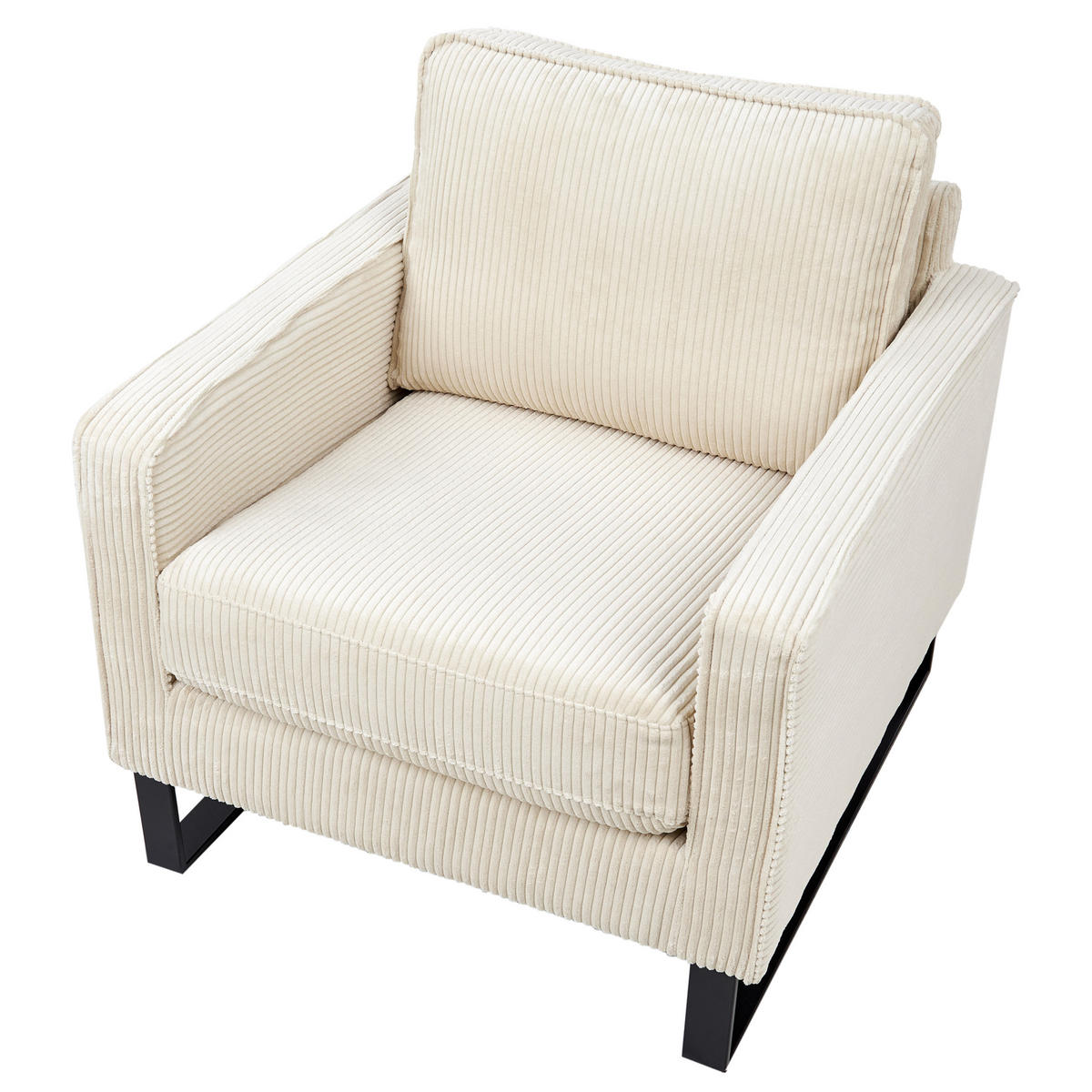 SESSEL Cord Hellbeige Vind - Beige, Textil (76/82/82cm) - Beliani