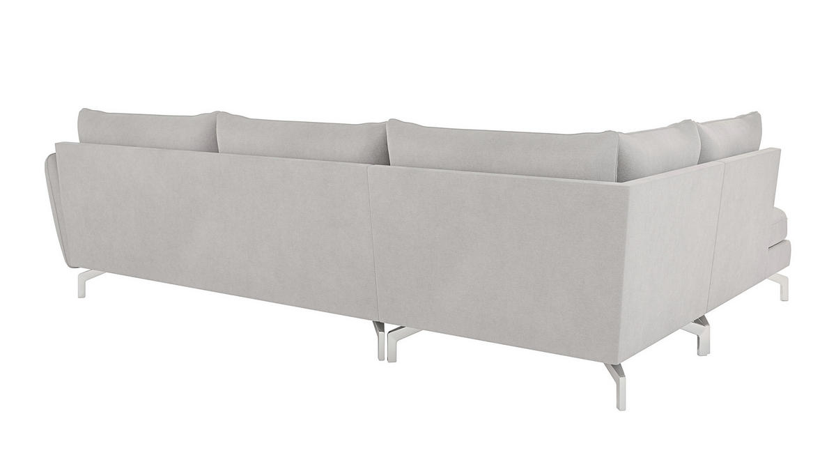 ECKSOFA Elou Silber Microfaser - Chromfarben/Silberfarben, Holz/Textil (277/200cm) - S-Style Möbel
