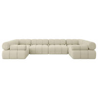 WOHNLANDSCHAFT modulares Sofa Birno-U2 - 380x190x70 cm Beige Bouclé - Beige, Holzwerkstoff/Textil (380/70/190cm) - ALTDECOR
