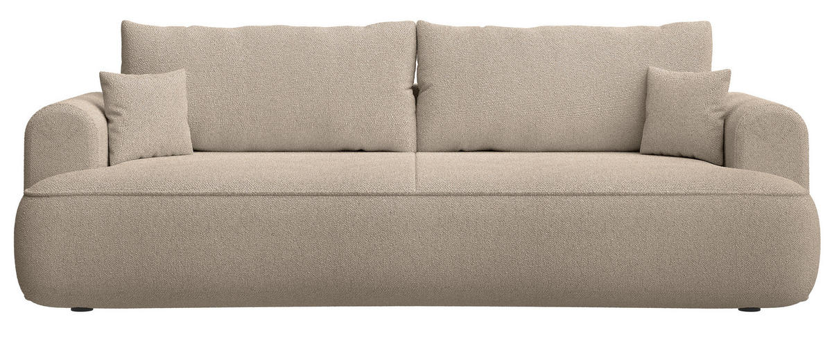SCHLAFSOFA Ovo Beige 250 cm - Beige/Schwarz, Kunststoff/Textil (250/92/110cm) - Selsey