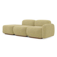 3-SITZER SOFA Links Strukturstoff Stoff Gelb - Currygelb/Gelb, Holz/Textil (258/73/95cm) - Makamii