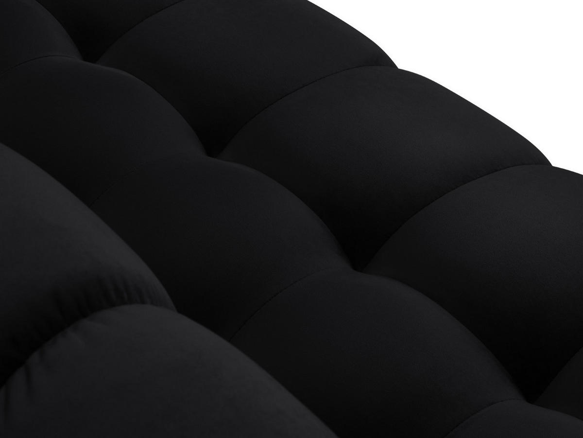 ECKSOFA links Mamaia aus Samt schwarz 5 Sitzplätze - Schwarz, Textil (185/293cm) - Micadoni