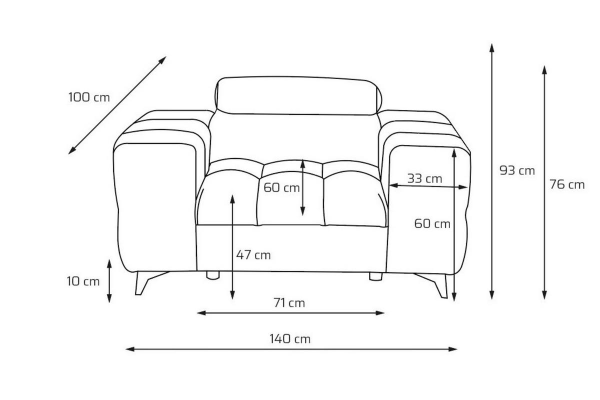 SESSEL PUDDING mit verstellbare Kopfstütze Velours Schwarz - Schwarz, Holz/Textil (140/93/100cm) - Muffo