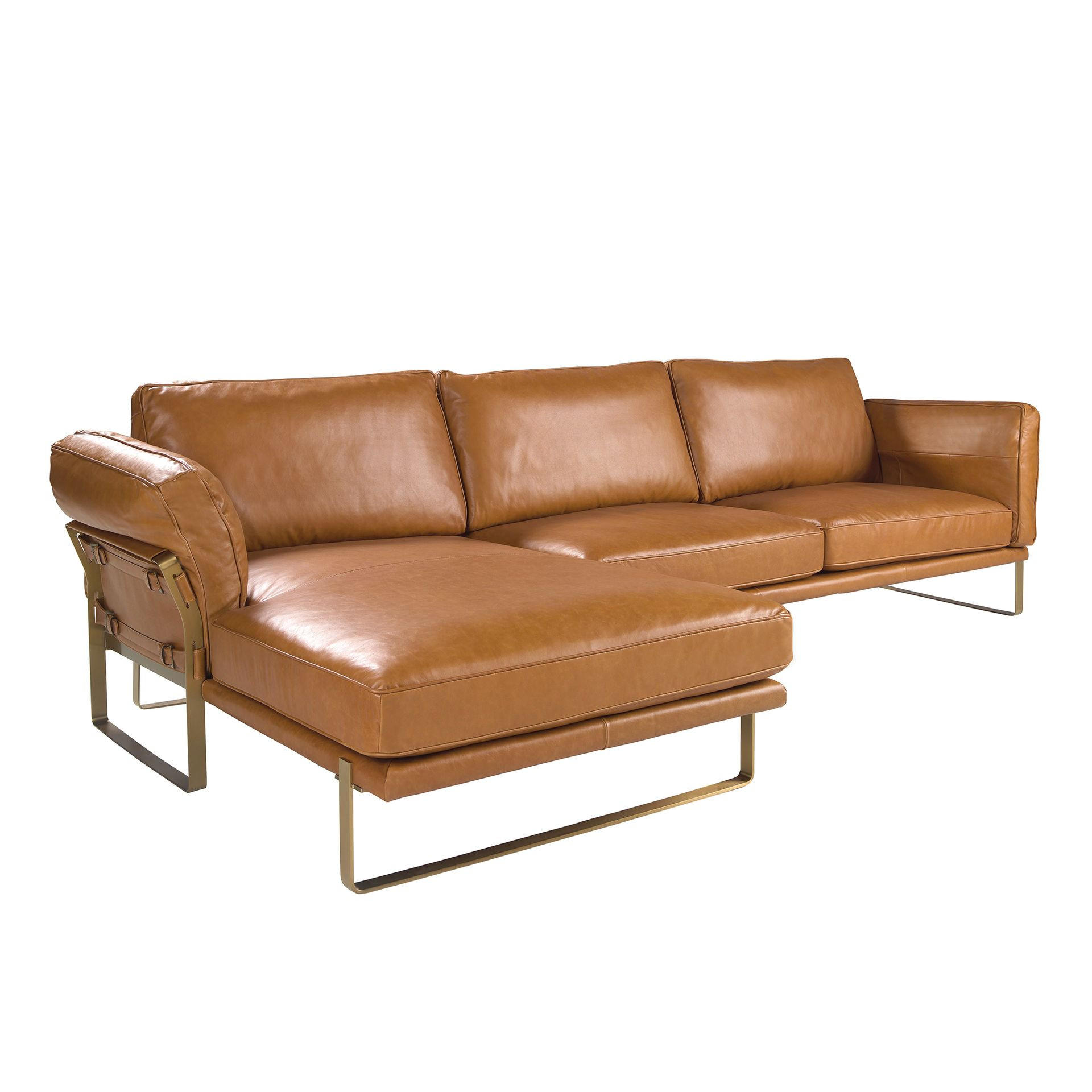 ECKSOFA Linkes Chaiselongue-Sofa in Leder camel 302/166/84 cm - Braun, Leder (302/166cm) - ANGEL CERDA