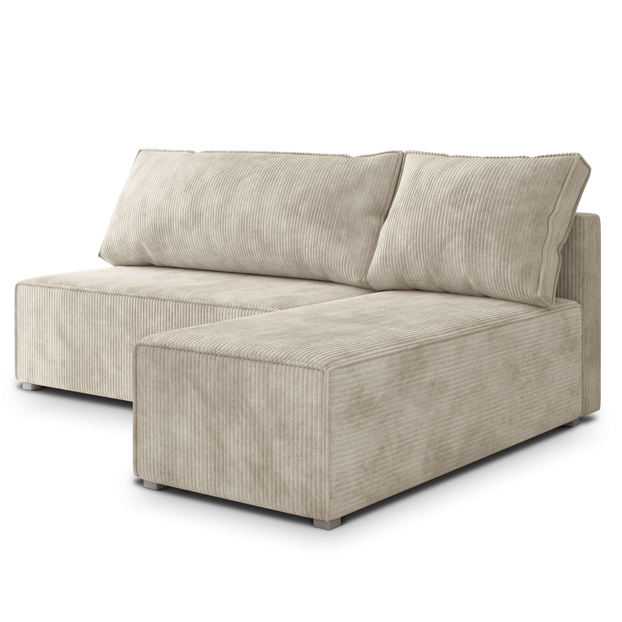 ROHOVÁ SEDAČKA BRISO krémová - šedá/krémová, dřevo/textil (200/140cm) - MASSENO