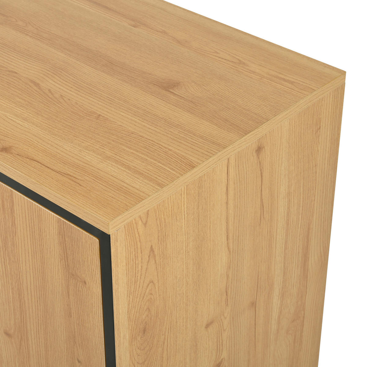SIDEBOARD aus Spanplatte 160x40x85 cm Natur mit LED-Beleuchtung und verstellbaren Regalen - Naturfarben, Holzwerkstoff (160/85/40cm) - IVMEU