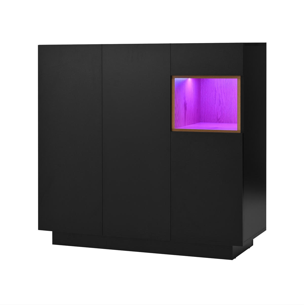 SCHUHSCHRANK 105/39,5/100,5 cm mit Schublade, LED-Beleuchtung und verstellbaren Böden - Schwarz, Holzwerkstoff (105/100/39cm) - BEAOK