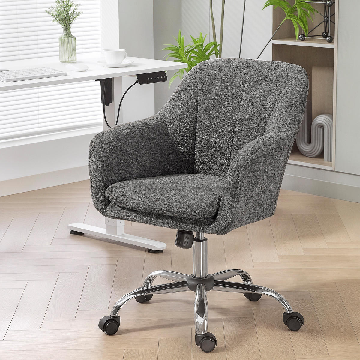 DREHSTUHL DE-11849 höhenverstellbar mit Wippfunktion Grau - Grau, Metall (63/96/64cm) - ComfortXL