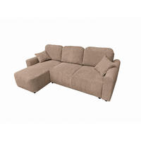ECKSOFA HENRY in Cappuccinofarbe mit Schlaffunktion und Bettkasten - Cappuccino, Textil (232/150cm) - KS Home Concept