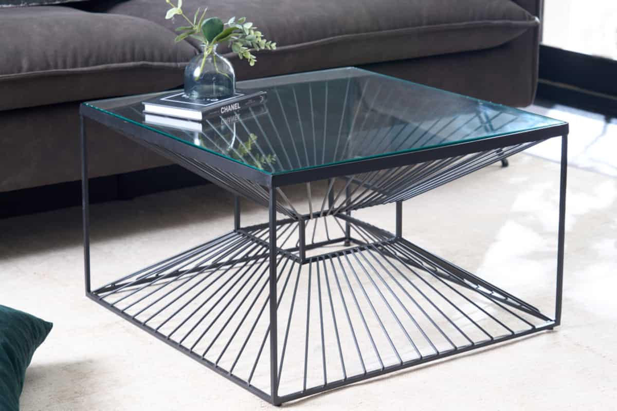 COUCHTISCH ILLUSION Glas Transparent 60 cm - Transparent/Schwarz, Glas/Metall (60/60/37cm) - riess-ambiente