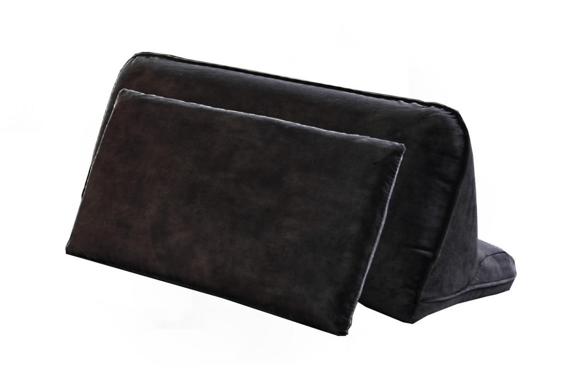 RÜCKENKISSEN WIOLO Anthrazit Velvet - Anthrazit, Textil (80/46cm) - KAWOLA