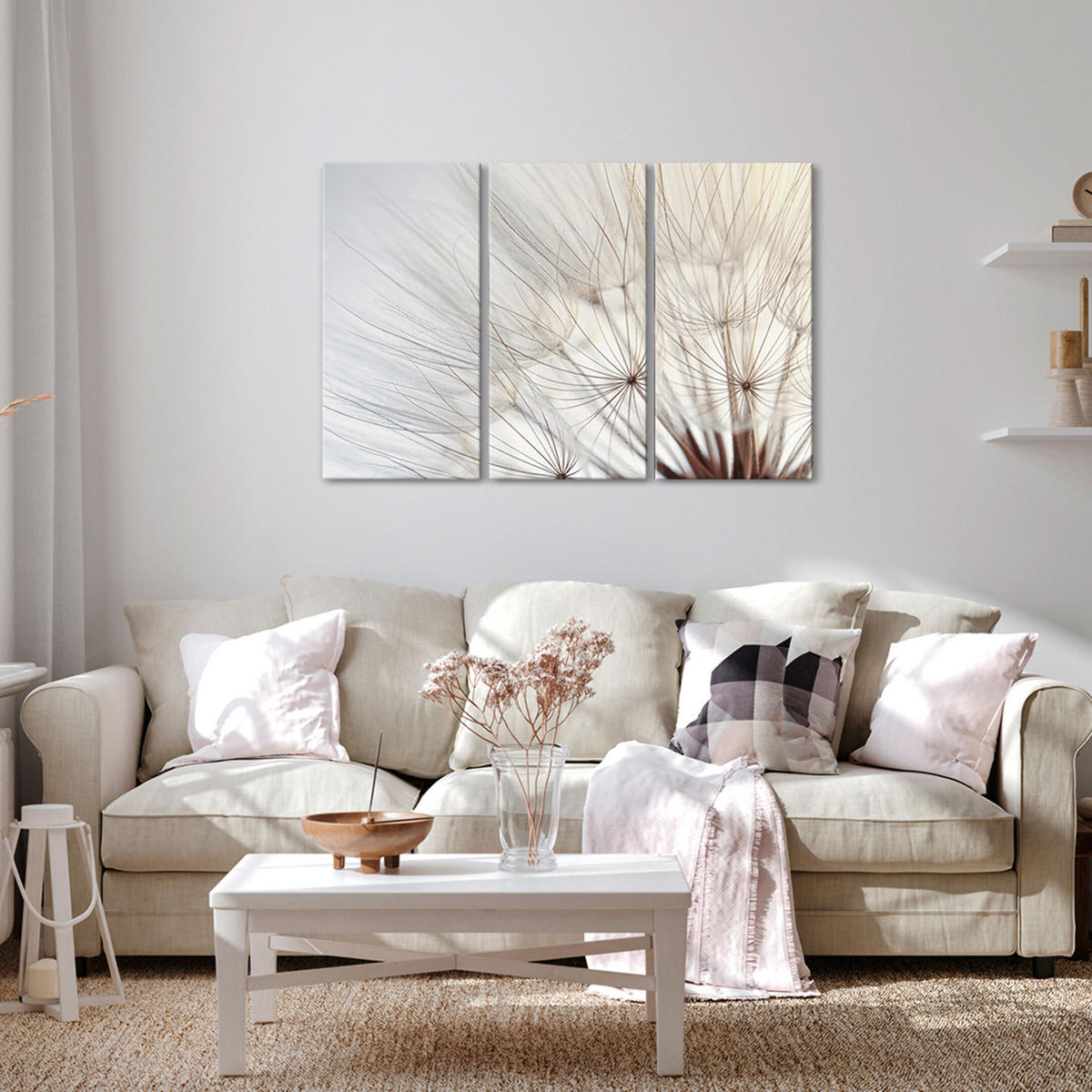 LEINWANDBILD Pusteblumen 3-tlg. 90x60 cm - Multicolor, Holz (90/60cm) - LUMASOUL