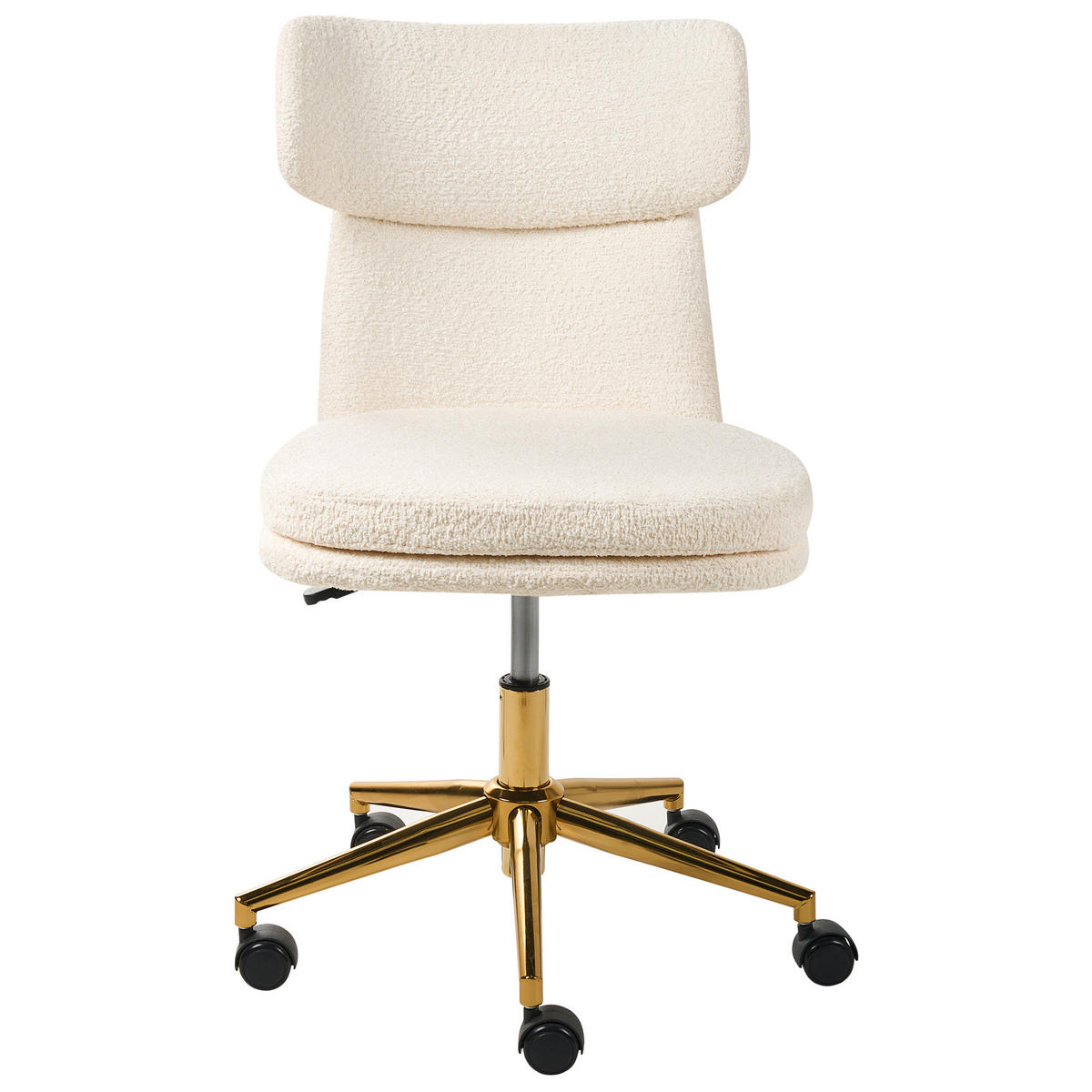 SCHREIBTISCHSTUHL Bouclé Cremeweiß Granby - Weiß, Textil (58/77/58cm) - Beliani