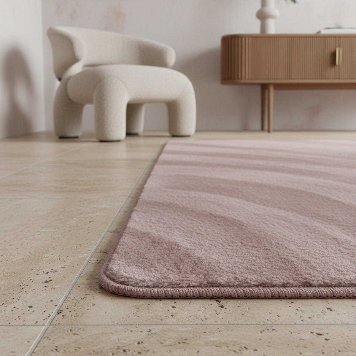 KURZFLORTEPPICH Waschbar ISAR, einfarbig, aus Polyester, Rosa, 240 x 340 cm - Rosa, Textil (240/340cm) - KADIMA DESIGN