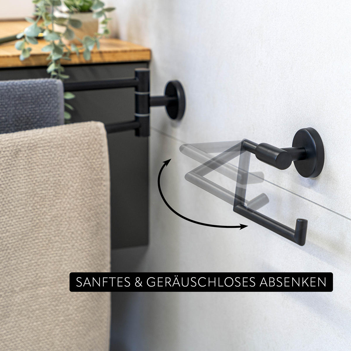 TOILETTENPAPIERHALTER PIAZZA BLACK 2er Set, Edelstahl - Schwarz, Metall (15.5/11/6cm)