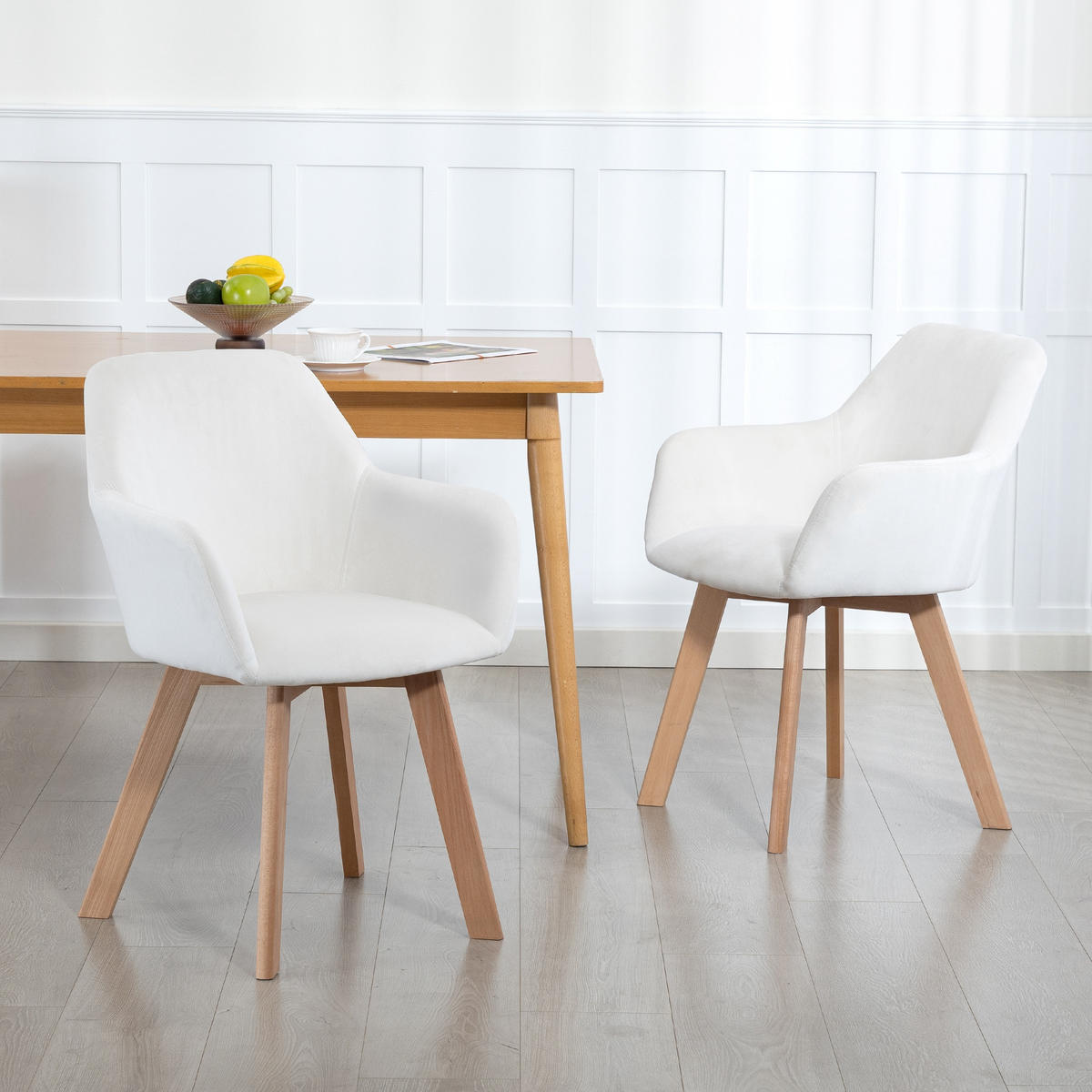 STÜHLE Creme 2 Stück - Creme, Textil (54/80/57cm) - GiPP