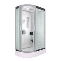 DUSCHE Duschkabine D60-70M0L-EC Weiß 120x80 - Weiß, Glas/Kunststoff (120/80/215cm) - AcquaVapore by Sandra Jentho