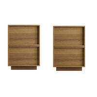 NACHTTISCH aus MDF und Holzwerkstoff 38x48x50 cm Eichefarben mit 2 Schubladen und griffloser Front - Nussbaumfarben, Holzwerkstoff (38/54/45cm) - Modfu