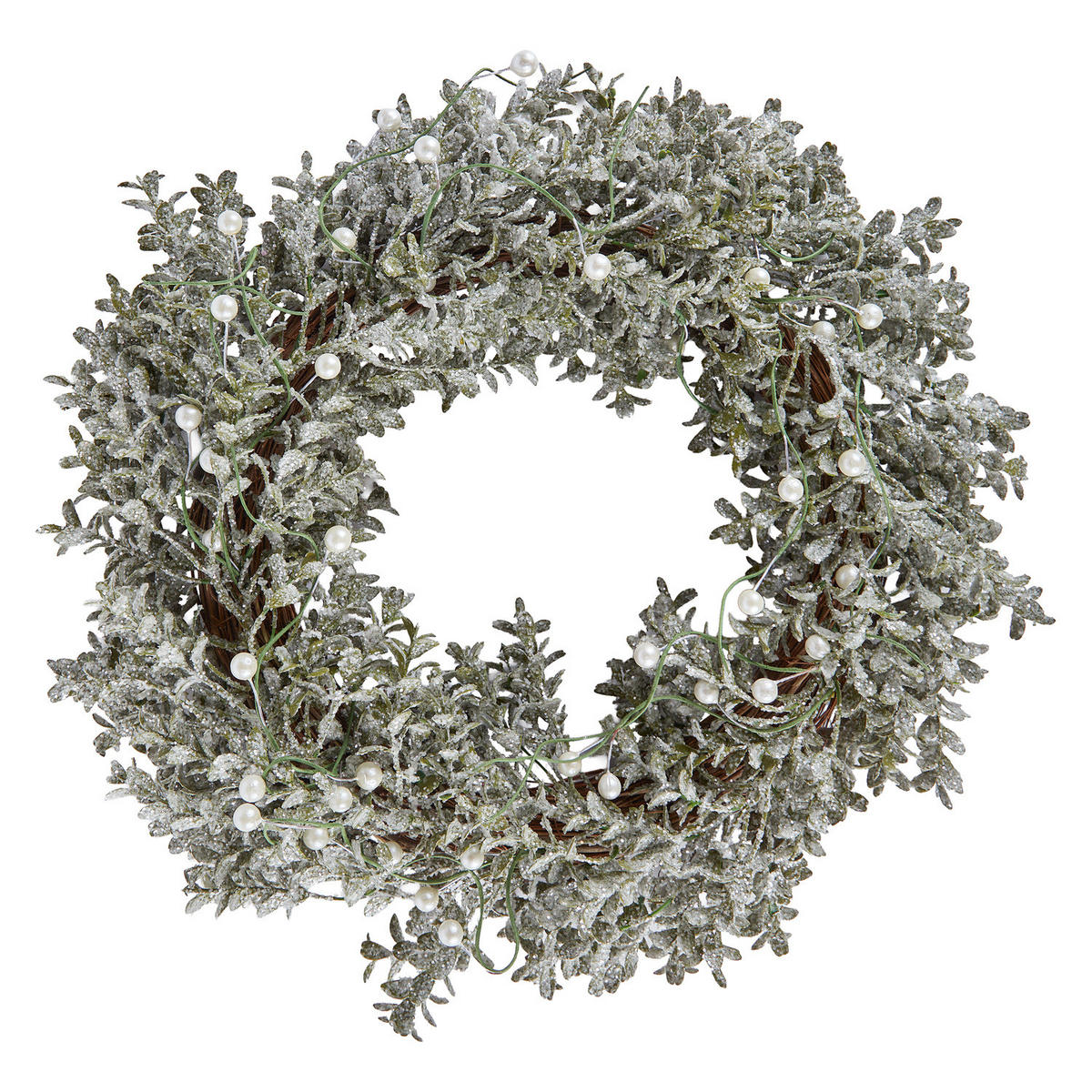 KRANZ MIT PERLEN Florista - Grün, Kunststoff (7cm) - Butlers