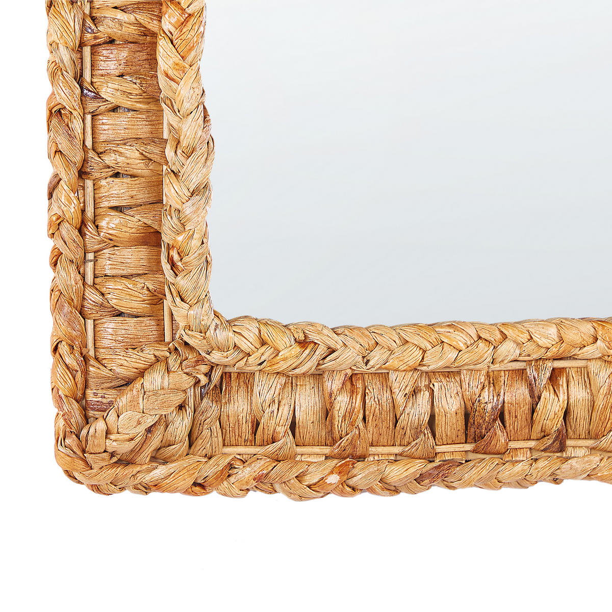 WANDSPIEGEL Wasserhyazinthe naturfarben quadratisch 52/52 cm Langli - Beige/Naturfarben, Naturmaterialen (52/52/3cm) - Beliani