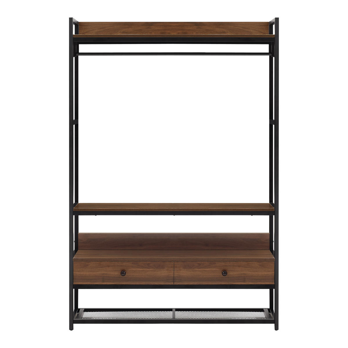 GARDEROBENSTÄNDER Isen - Walnussfarben, Metall (120/180/40cm) - [en.casa]