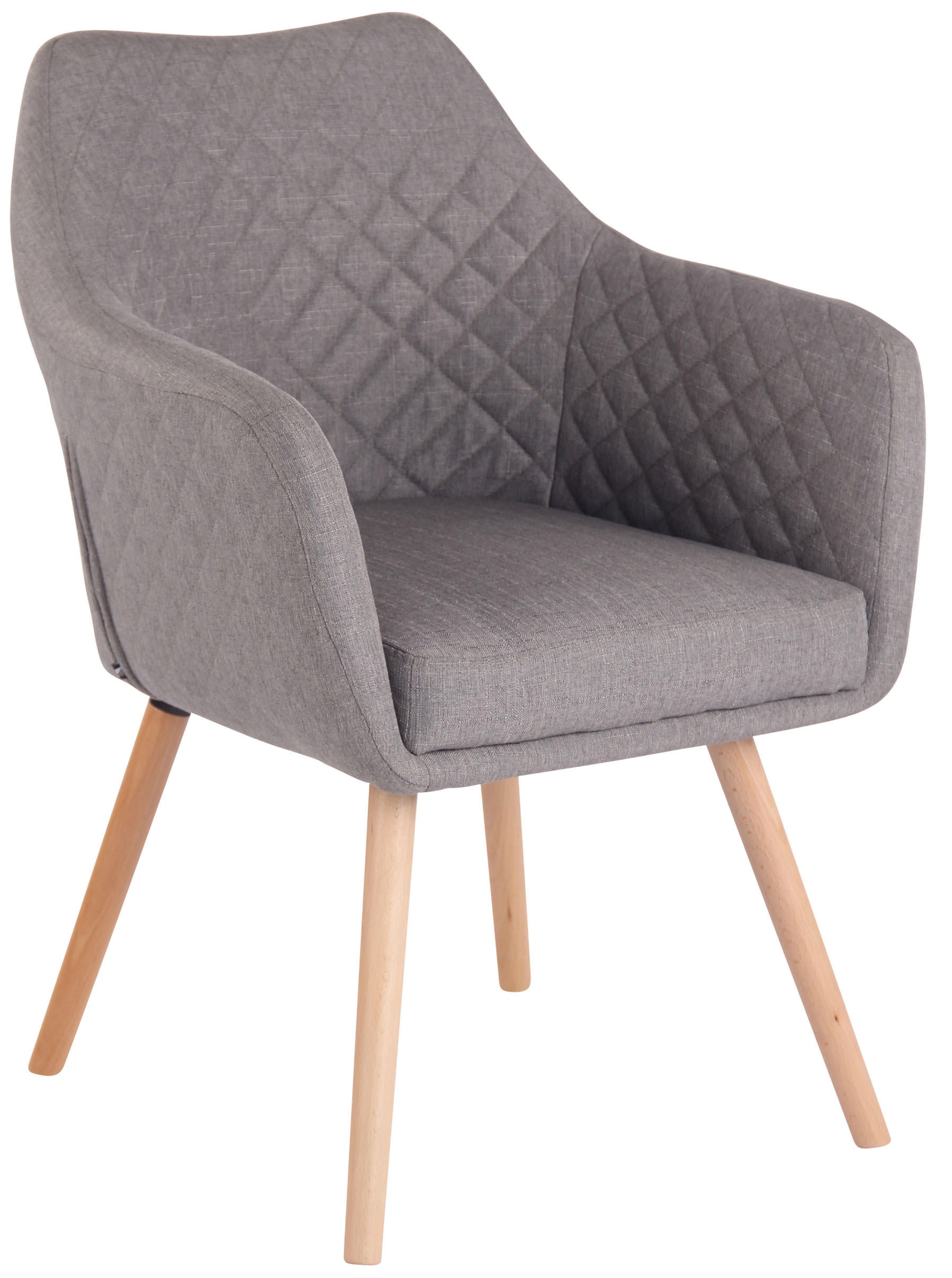 ESSZIMMERSTUHL Stoff Grau - Eukalyptusholzfarben/Grau, Holz/Textil (63/84/61cm) - CLP