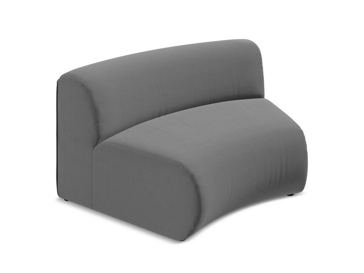 SOFAELEMENT Samt Stoff Grau - Dunkelgrau/Schwarz, Kunststoff/Textil (147/70/89cm) - Makamii