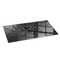 GLASPLATTE für Kamin 125x50 cm Schwarz - Schwarz, Glas (125/50/0.4cm) - ArtPrintCave