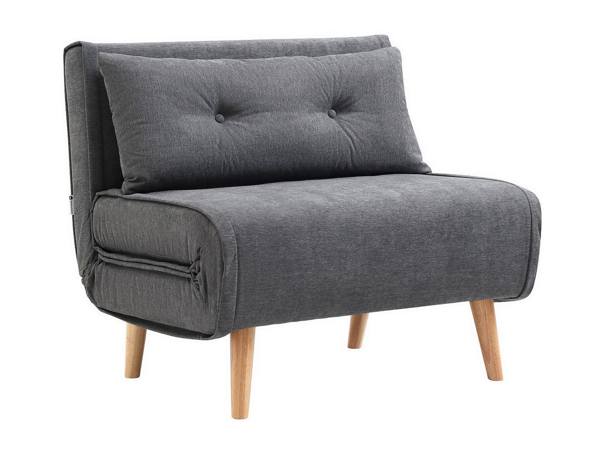 SCHLAFSESSEL - 1 Person - stoff - grau Valerio - Grau, Holz/Textil (90/81/78cm) - Vente-Unique