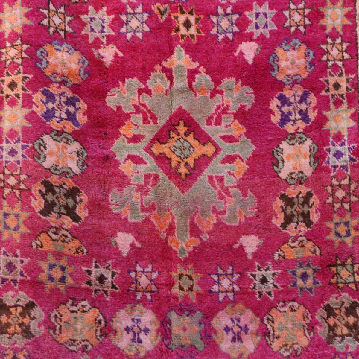 BERBERTEPPICH aus reiner Wolle 202x 424 cm - Pink, Naturmaterialien (202/424cm) - AFK Living