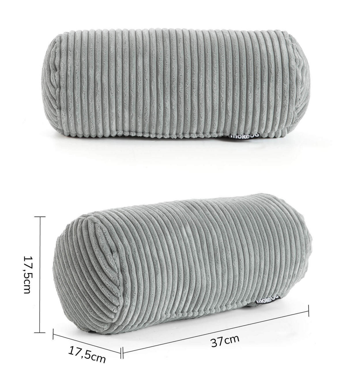 NACKENKISSEN Das Nickerchen - Grau, Textil (17.5/37cm) - Mokebo