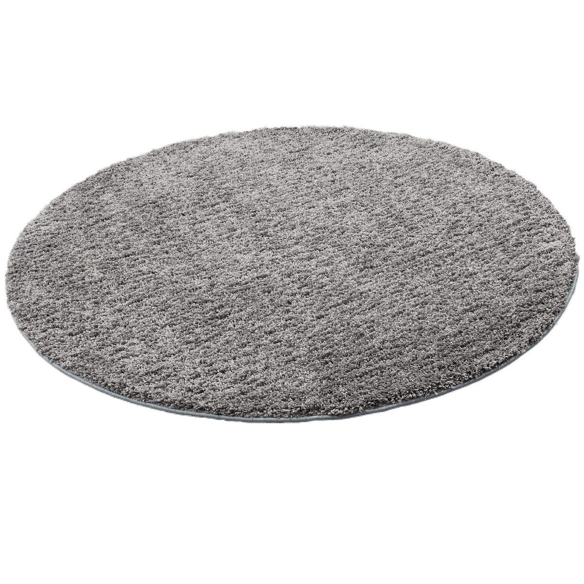 LUXUS HOCHFLOR LANGFLOR TEPPICH MILANO RUND - Grau, Textil (133/133cm) - Snapstyle
