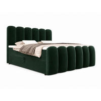 BOXBETT CUDDLE 120x200 cm in Grün, Bettkasten, Topper, Velvet-Stoff - Grün, Holz/Textil (120/200cm) - EMLAR Home