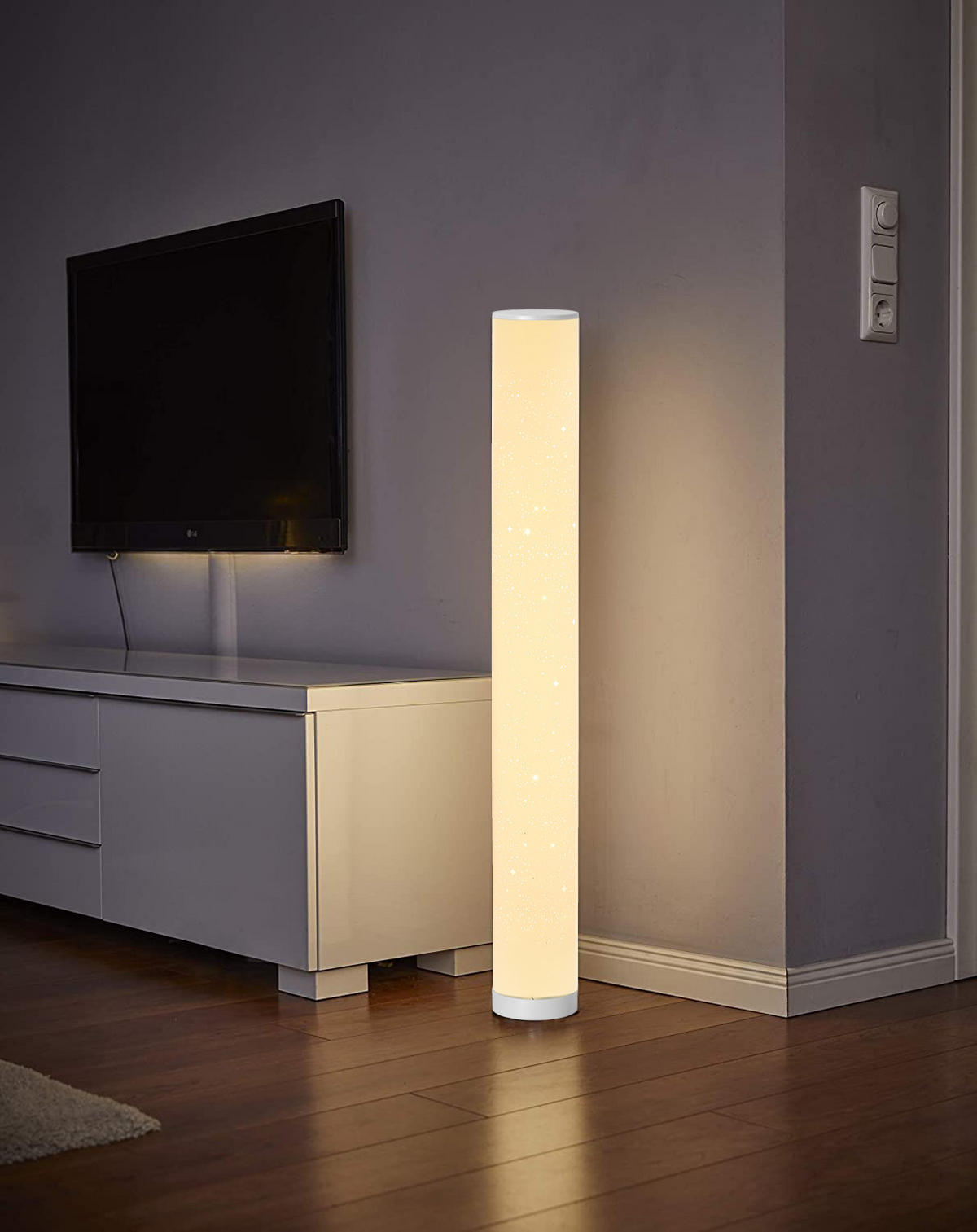 LED-LICHTSÄULE Stehlampe DIY Bausatz 103cm hoch Sterneffekt - Weiß, Kunststoff (10/10/103cm) - Northpoint