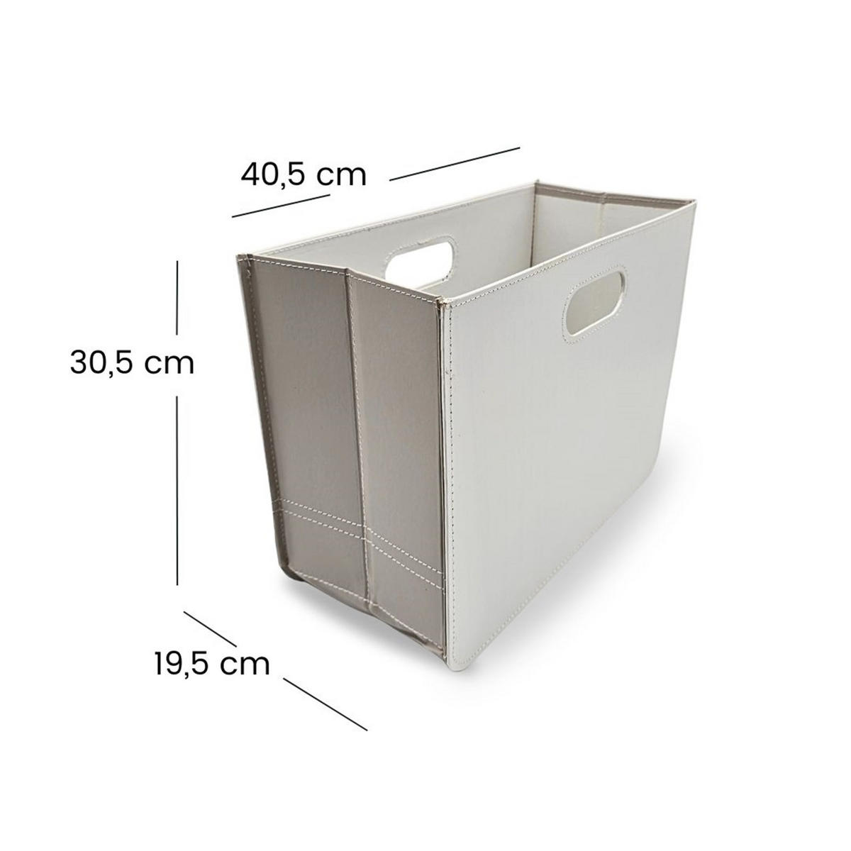 ZEITUNGSKORB Business Kunstleder creme-weiss - Weiß, Kunststoff (40.5/30.5/19.5cm) - DESIGN DELIGHTS