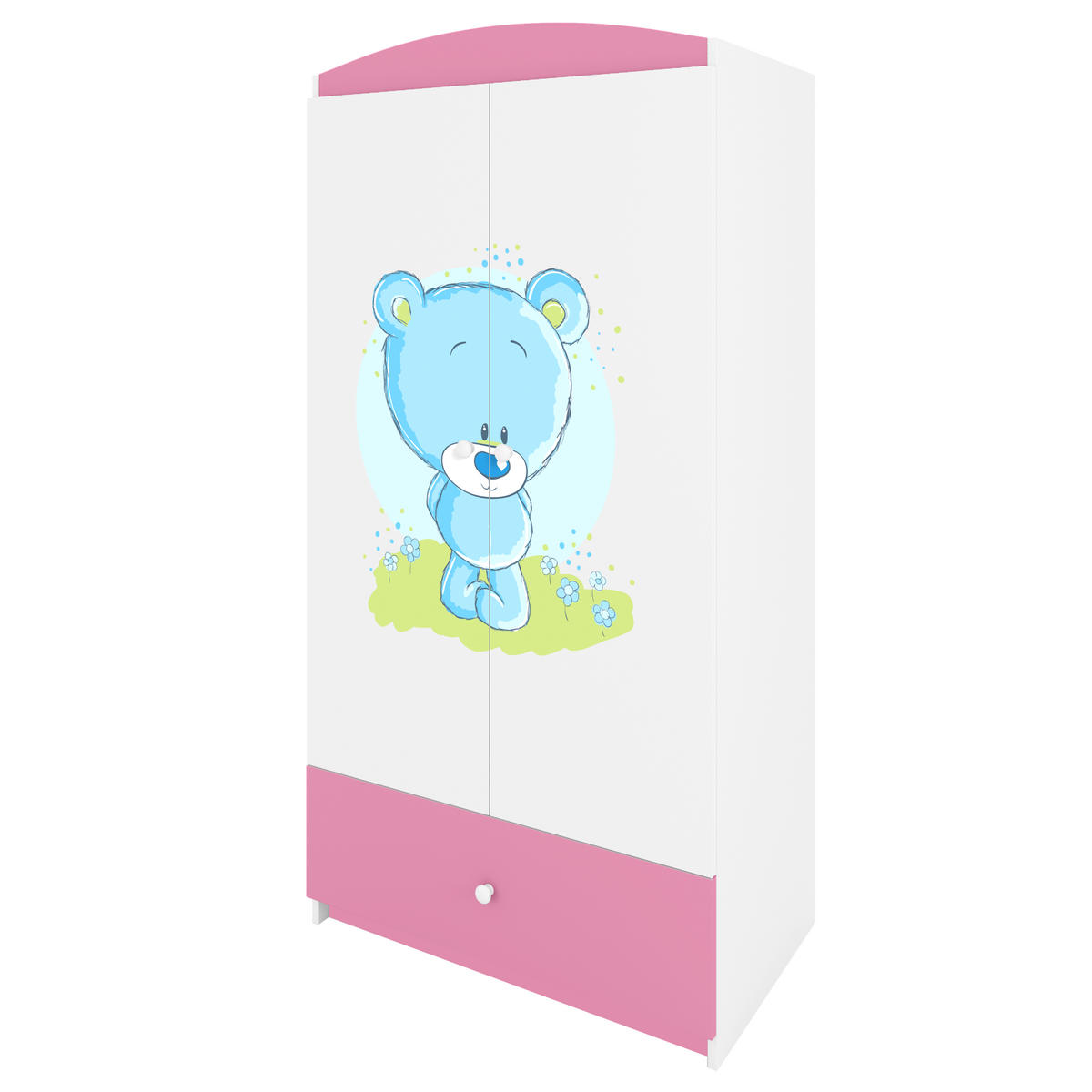 KINDERKLEIDERSCHRANK Blaubär 90/175/52 - Hellrosa, Holzwerkstoff (90/175/52cm) - Kocot Kids