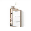 SCHUHKIPPER Ortello Weiß/Sonoma 80 x 128.3 cm mit 3 Fächern - Weiß/Sonoma Eiche, Holzwerkstoff (80/128.3/24.2cm) - Livinity®