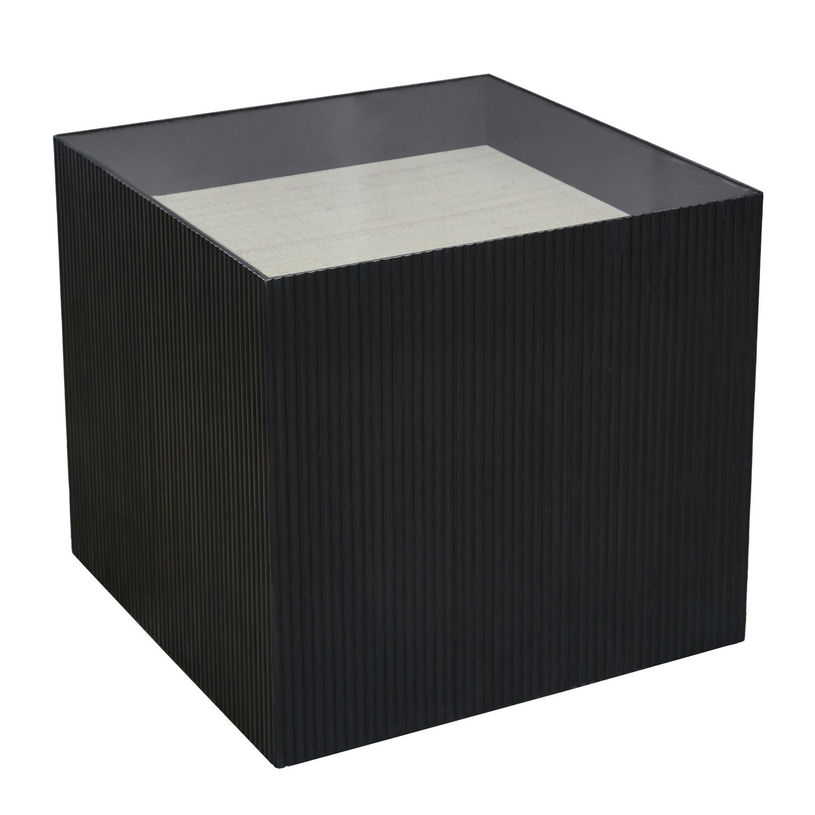 BEISTELLTISCH EVA Schwarz/Natur - Transparent/Schwarz, Holzwerkstoff (50/50/45cm) - SVITA