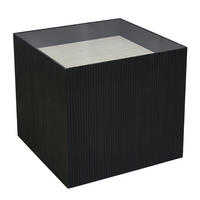 BEISTELLTISCH EVA Schwarz/Natur - Transparent/Schwarz, Holzwerkstoff (50/50/45cm) - SVITA