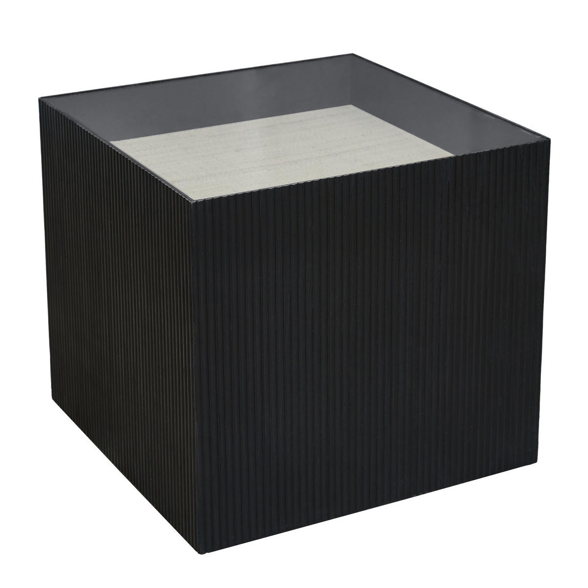 BEISTELLTISCH EVA Schwarz/Natur - Transparent/Schwarz, Holzwerkstoff (50/50/45cm) - SVITA