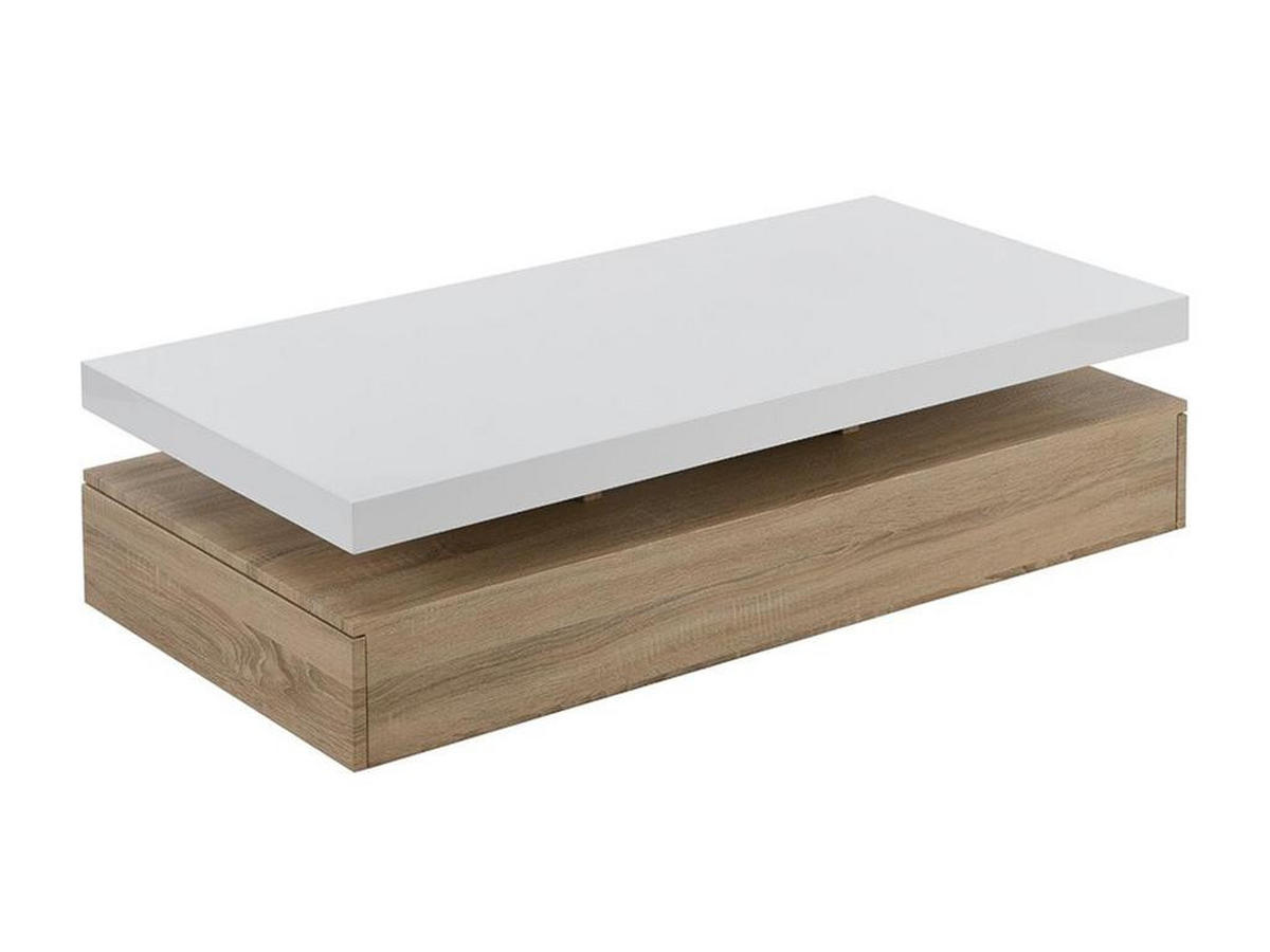 COUCHTISCH mit 2 Schubladen - MDF - Holzfarben hell & Weiß - FELIX - Naturfarben, Holz (120/60/35cm) - Vente-Unique