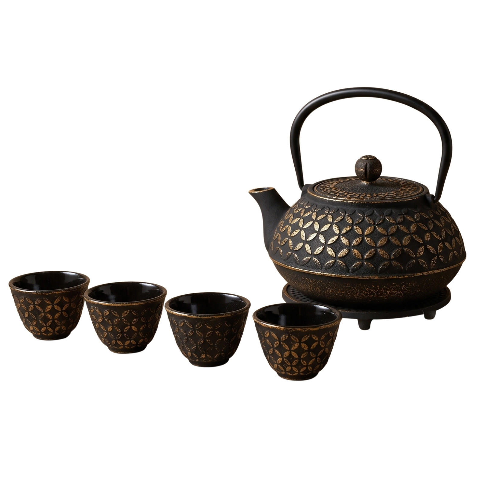 TEEKANNE Gusseisen mit Sieb Kazel Schwarz 1 l 18/16/16 cm - Schwarz, Metall (16/18cm) - AROMELIO