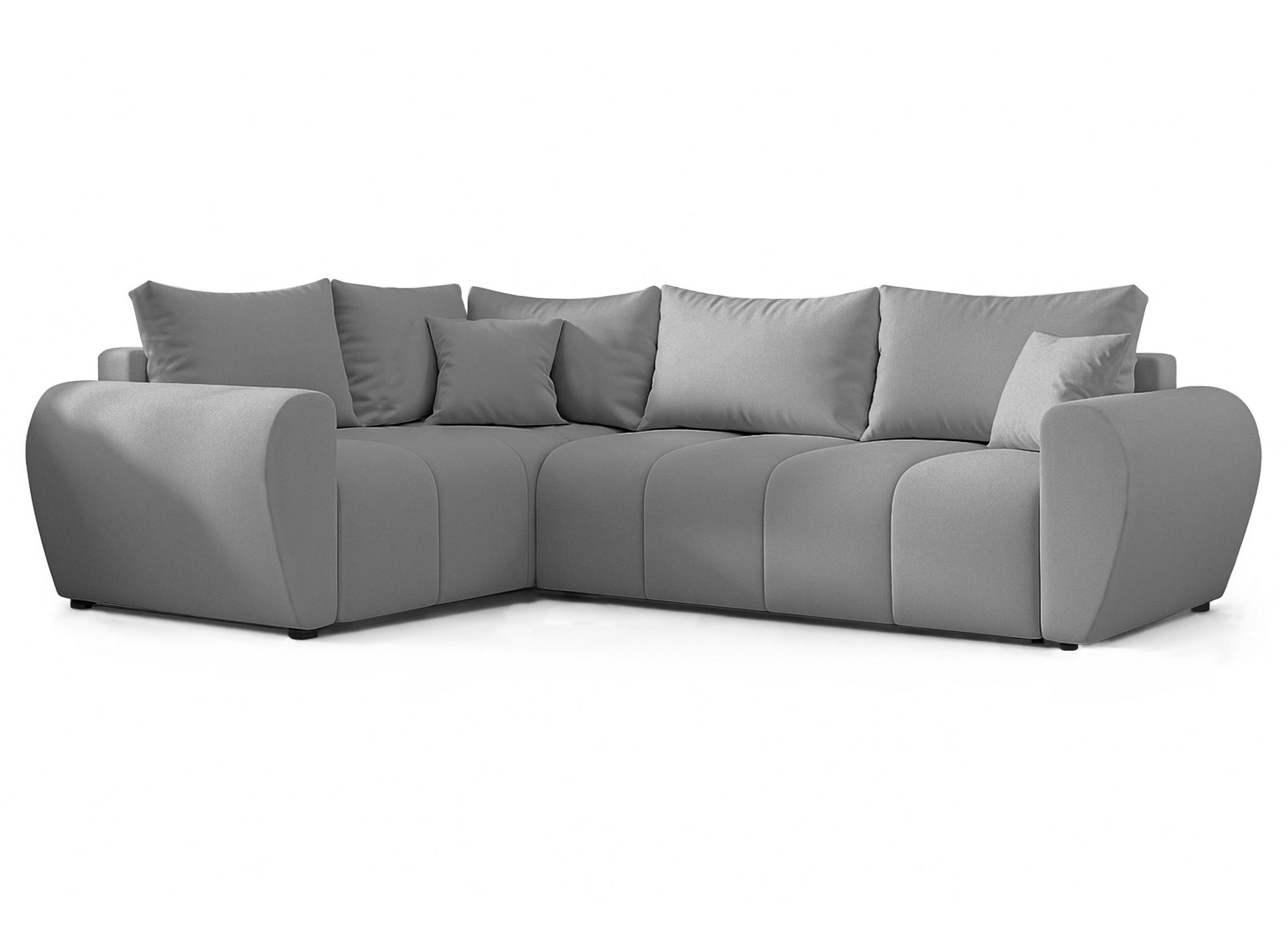 ECKSOFA L Form Malatya MAX Hellgrau 246/145/80 cm stilvolle mit Schlaffunktion L - Hellgrau/Schwarz, Kunststoff/Textil (175/235cm) - AX Living