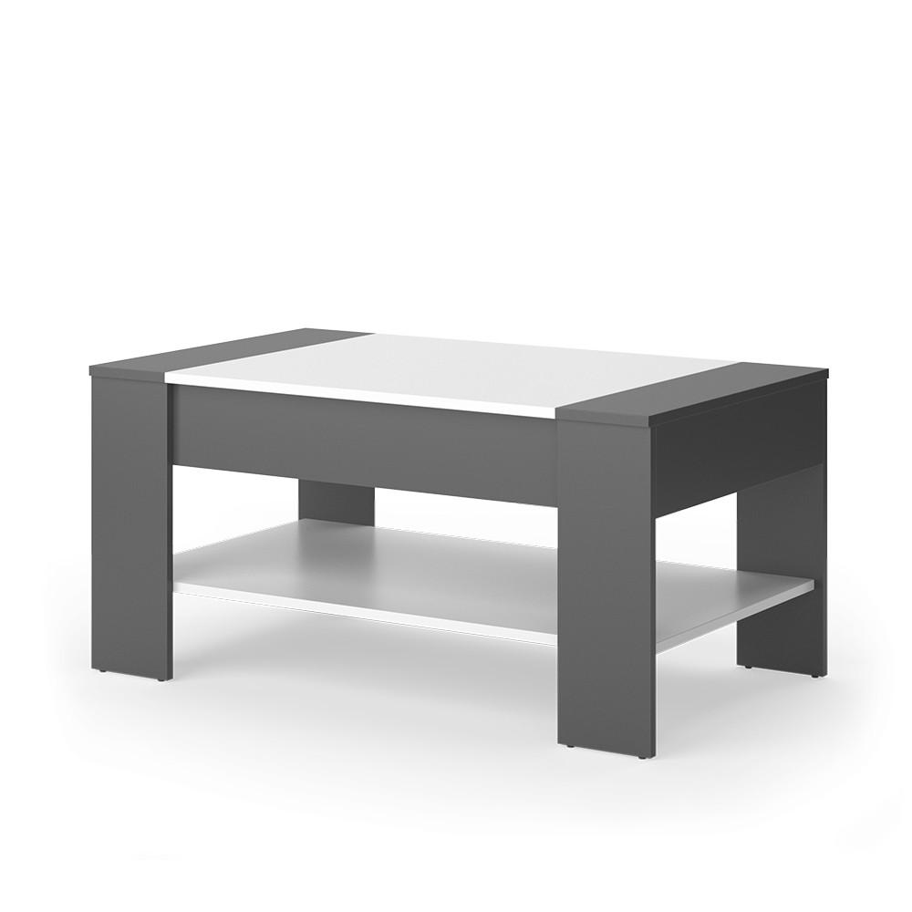 COUCHTISCH August Anthrazit/Weiß 99.6 x 58.8 cm mit Schublade - Anthrazit/Weiß, Holzwerkstoff (58.8/99.6/48.2cm) - Vicco