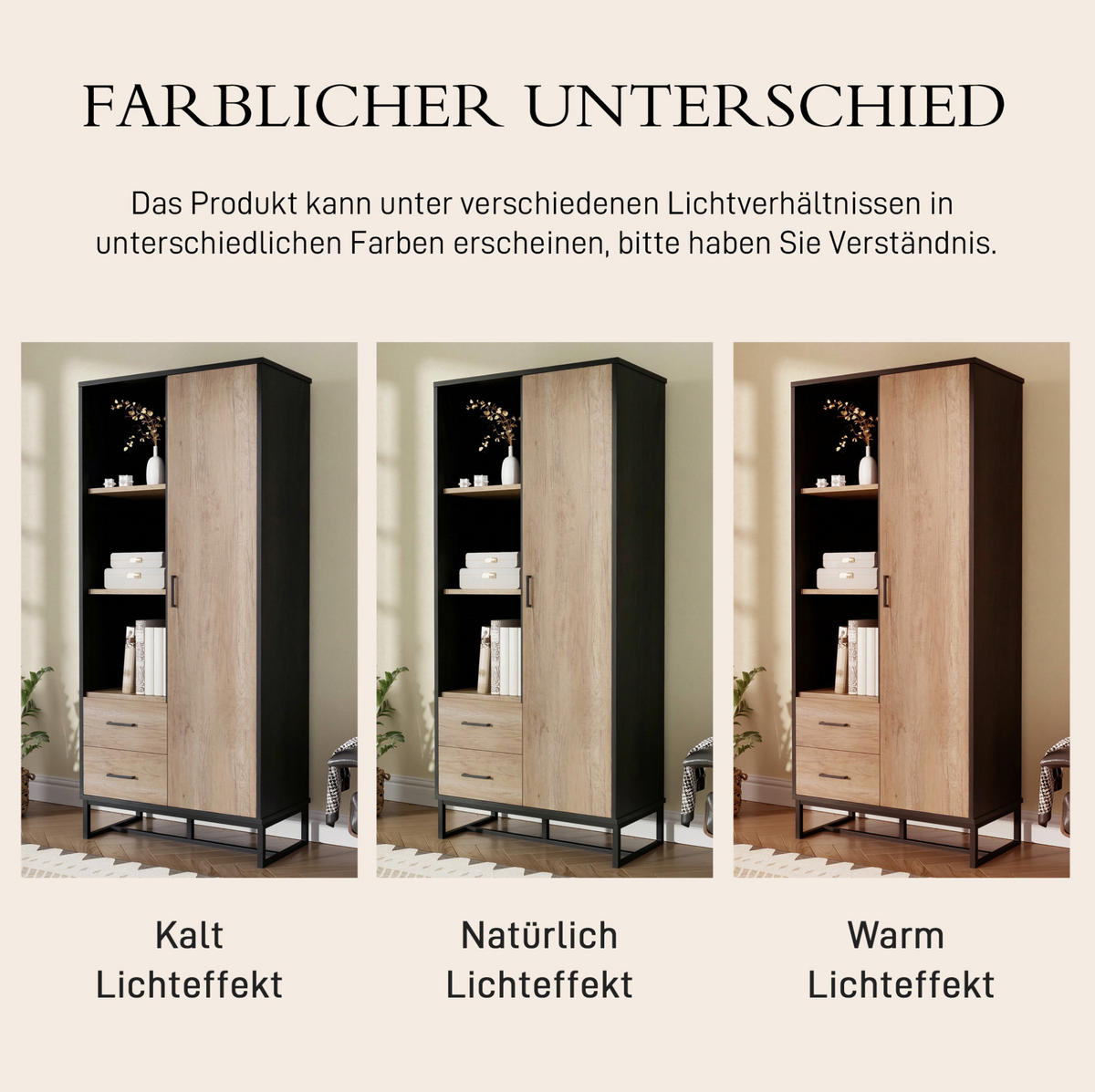 HIGHBOARD 80/180/40 cm Schwarz/Holzfarbe aus MDF mit 2 Schubladen - Schwarz, Holzwerkstoff (40/180/80cm) - OKMYHOME