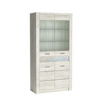 VITRÍNA ZERI 96/192/42 cm Bílý dub - dub bianco, kompozitní dřevo (96/192/42cm) - MASSENO