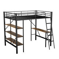 HOCHBETT Schwarz 204,5/149/180,5 cm - Schwarz, Holzwerkstoff/Metall - Urban Meuble