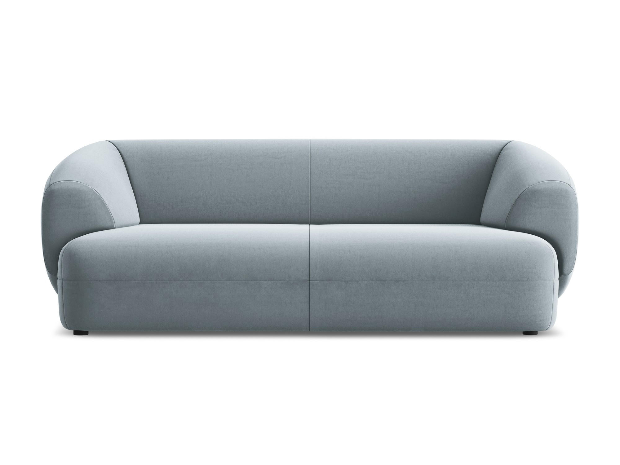 3-SITZER SOFA Samt Stoff Blau - Blau/Schwarz, Kunststoff/Textil (212/81/98cm) - Makamii