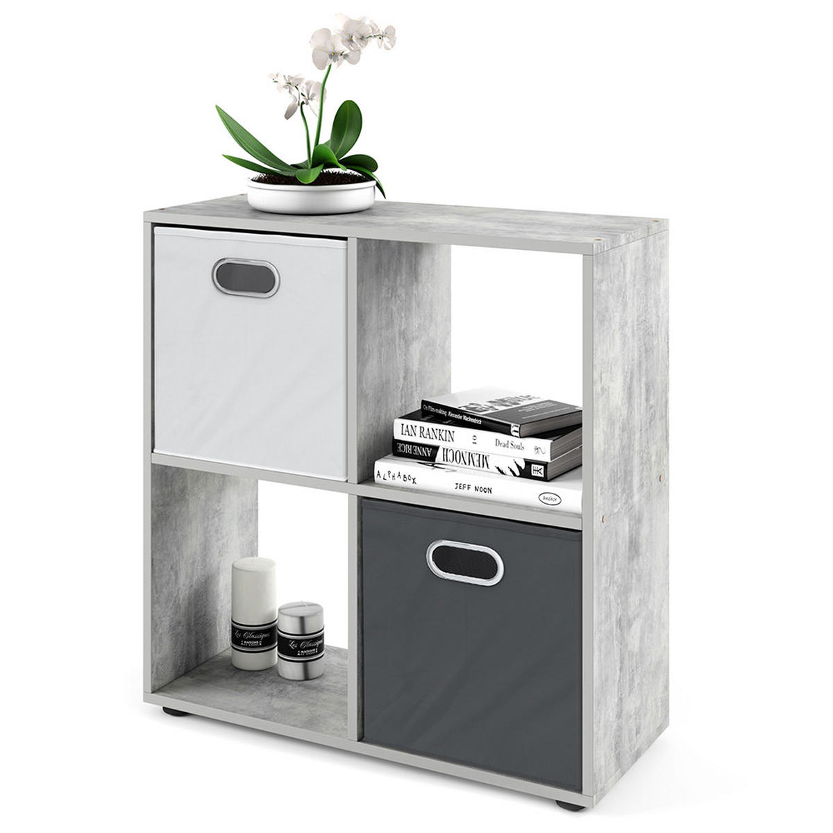 RAUMTEILER Tetra Beton 72.6 x 72 cm - Hellgrau, Holzwerkstoff (72.6/72/29cm) - Vicco