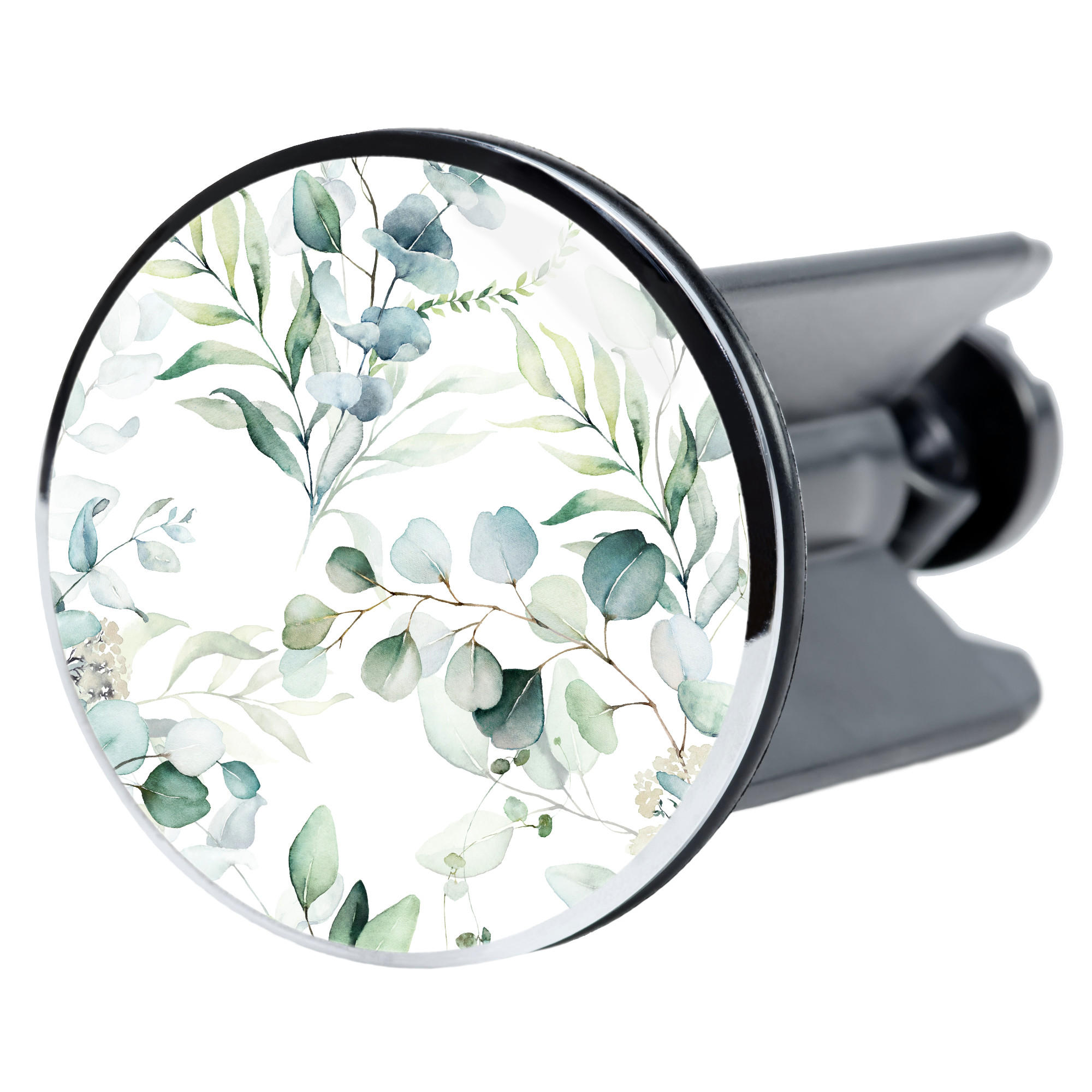 WASCHBECKENSTÖPSEL Eukalyptus - Weiß, Kunststoff/Metall (4/7/7cm) - Sanilo